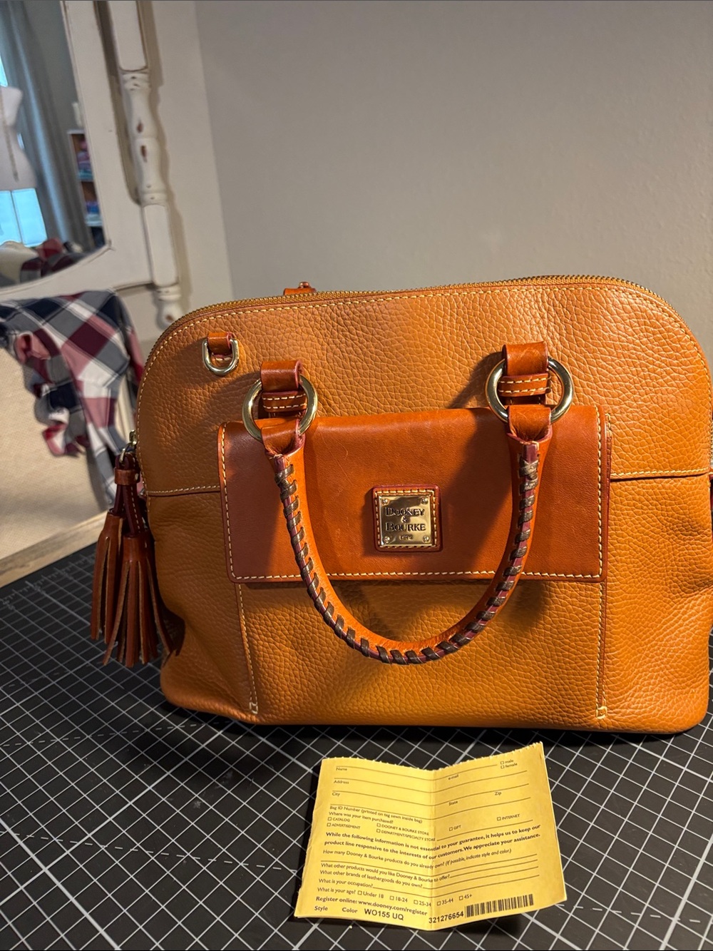 Dooney & Burke Brown Leather Satchel Shoulder Bag w0155